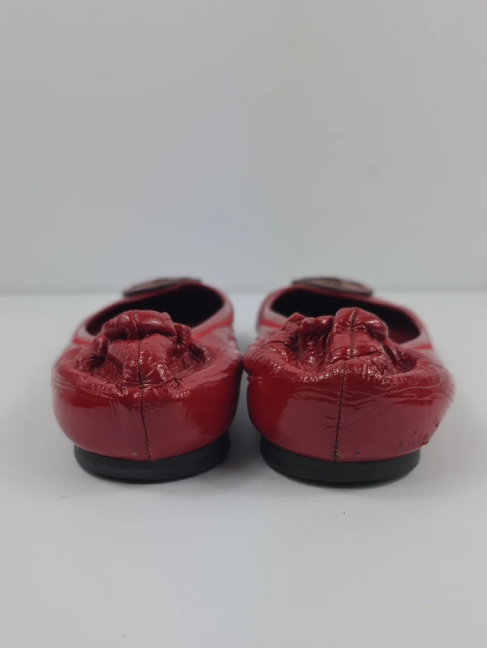 Tory Burch Reva Red Patent Leather Women's Flat Shoes‎ Size 8.5